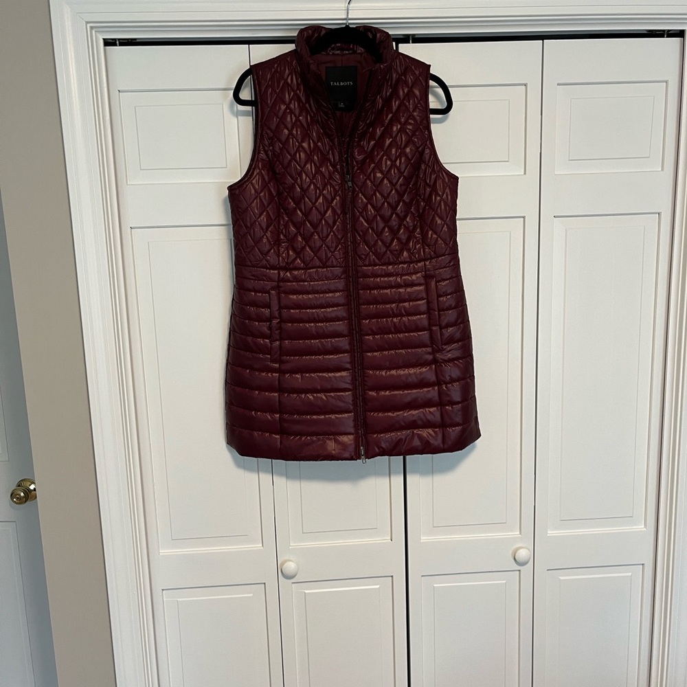 Talbots Burgundy Quilted Vest